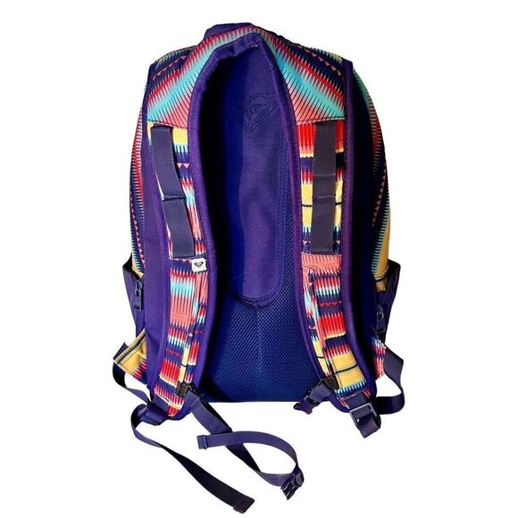 Roxy Bohemian Aztec Print Colorful Multi-Pocket Laptop Compartment Back - Picture 2 of 16
